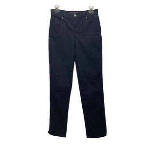 GLORIA Vanderbilt High Waist Amanda Jeans Sz 6 Stretch Denim Black Tapered Studs